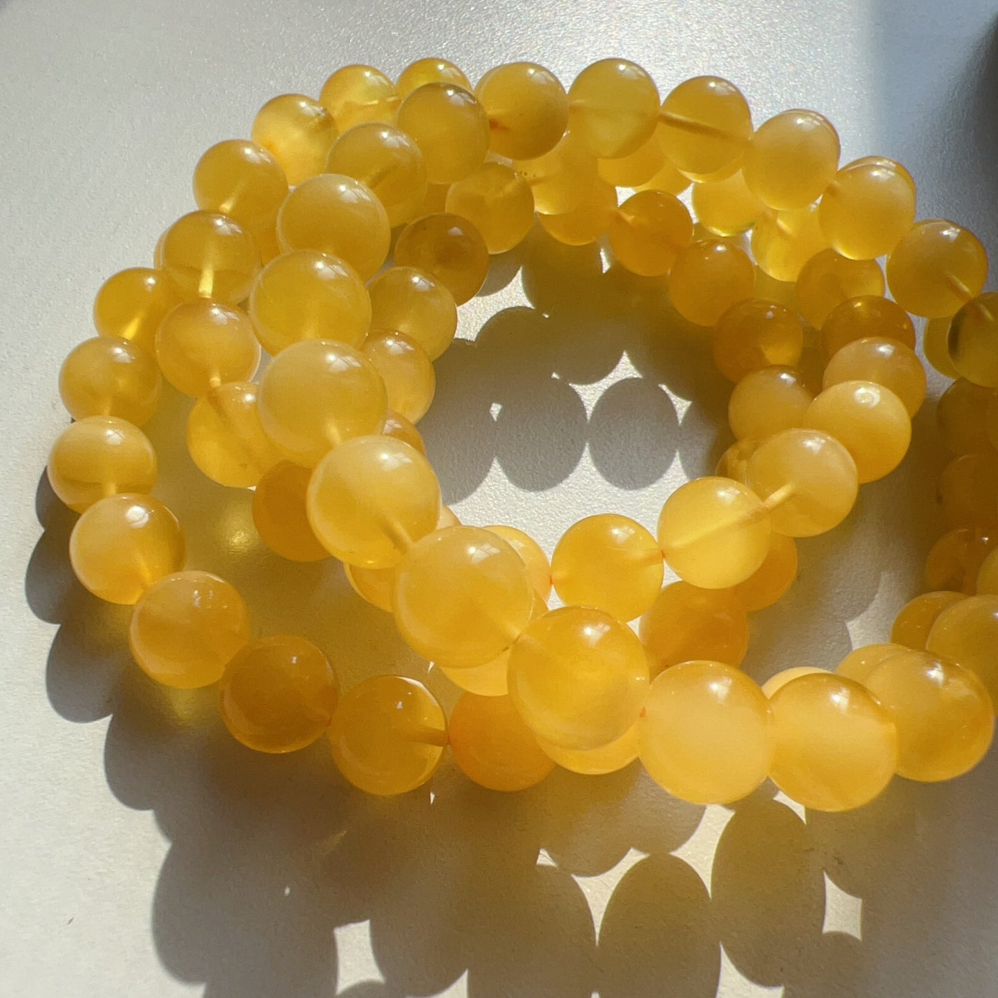 8.6Mm Beautiful Genuine Amber Bracelet | Lucky Stone Of Aries Gemini Leo Virgo | One Of A Kind Jewelry