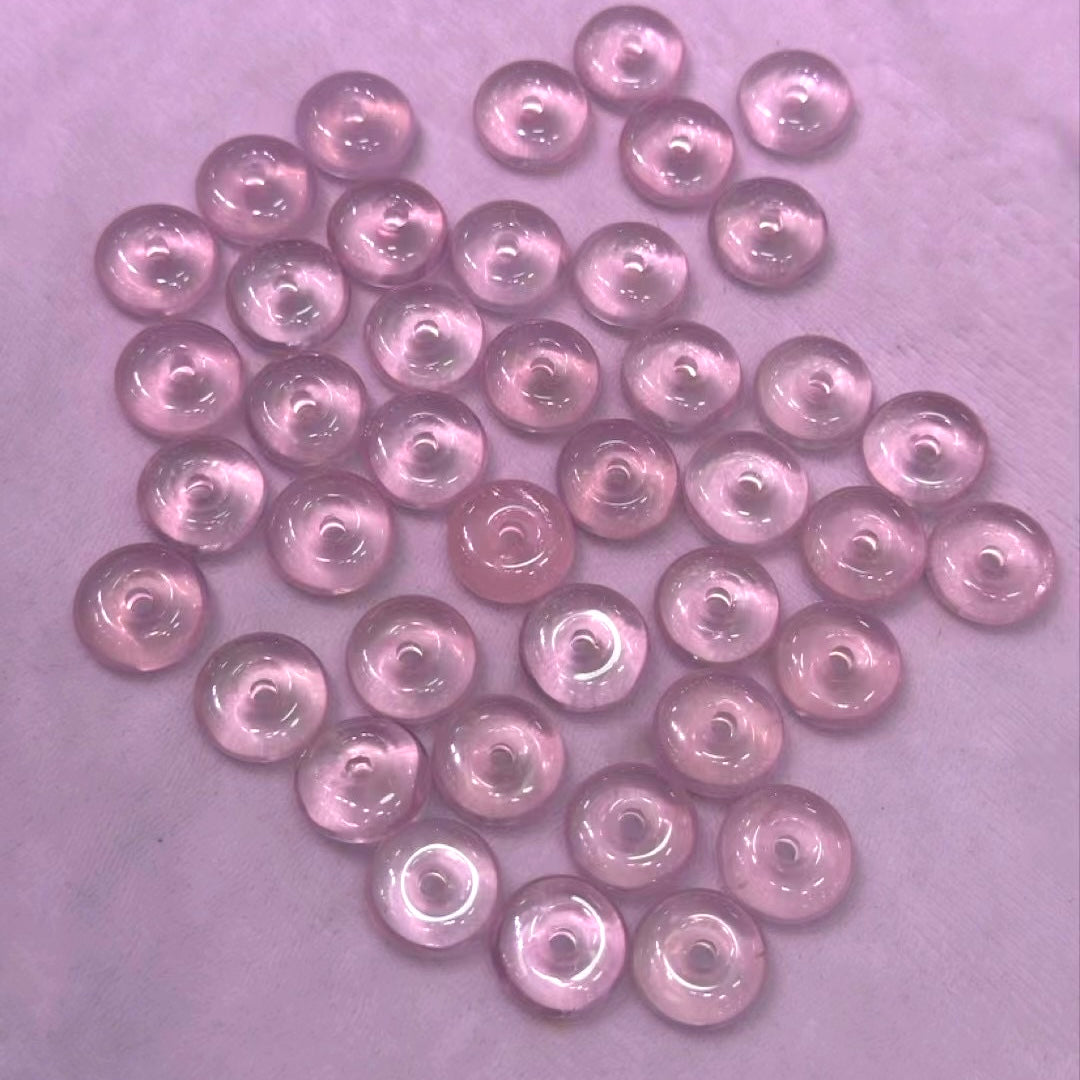 High-Quality Rose Quartz Amulet Charms For Diy Jewelry Project 14Mm 16Mm 18Mm