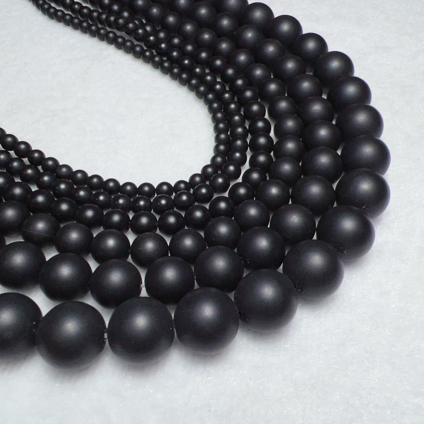 4-12Mm Heat-Treated Matte Black Onyx Round Bead Strands For Diy Jewelry Project