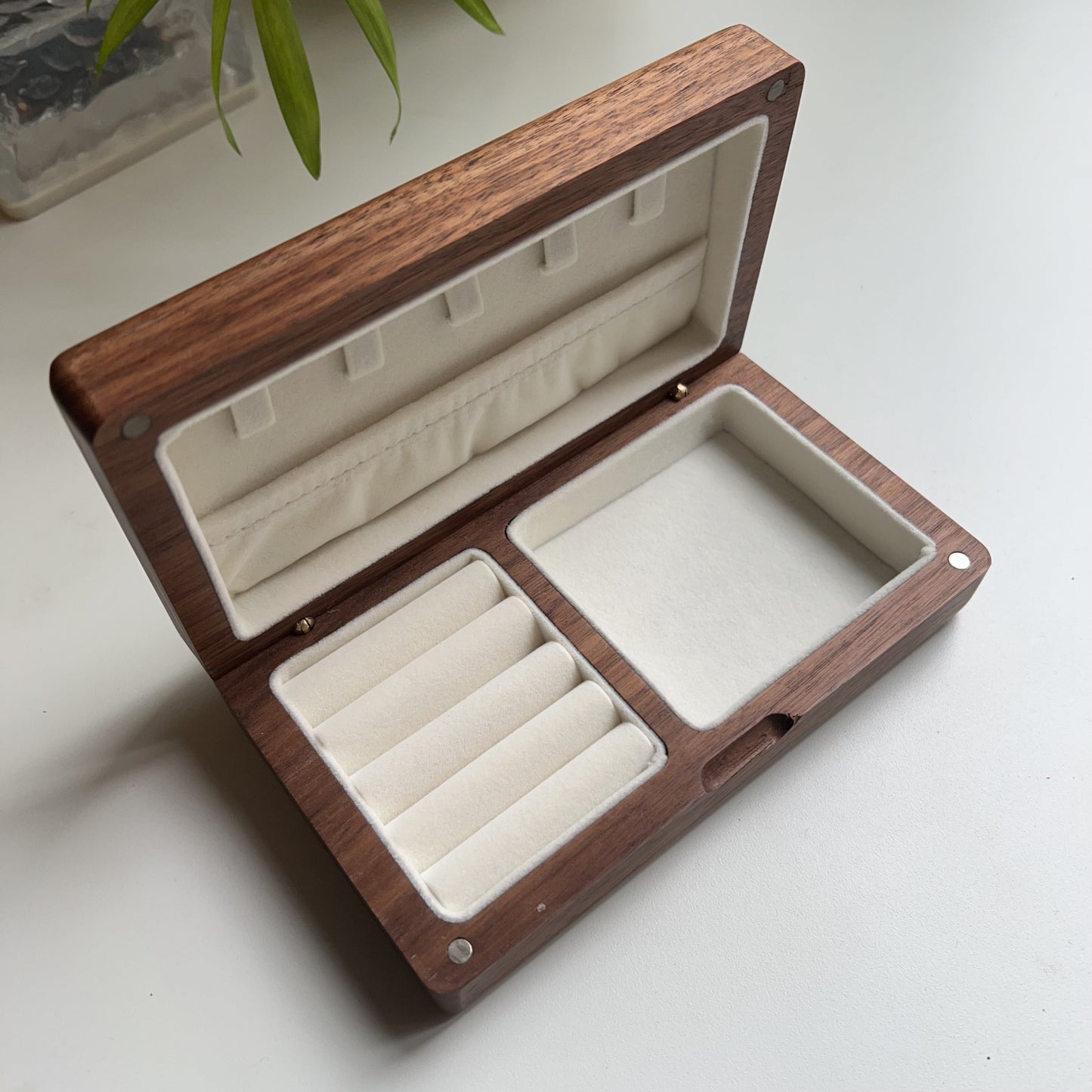 Handmade Natural Walnut Wood Jewelry Box For Bracelets Necklaces Rings Home Decors