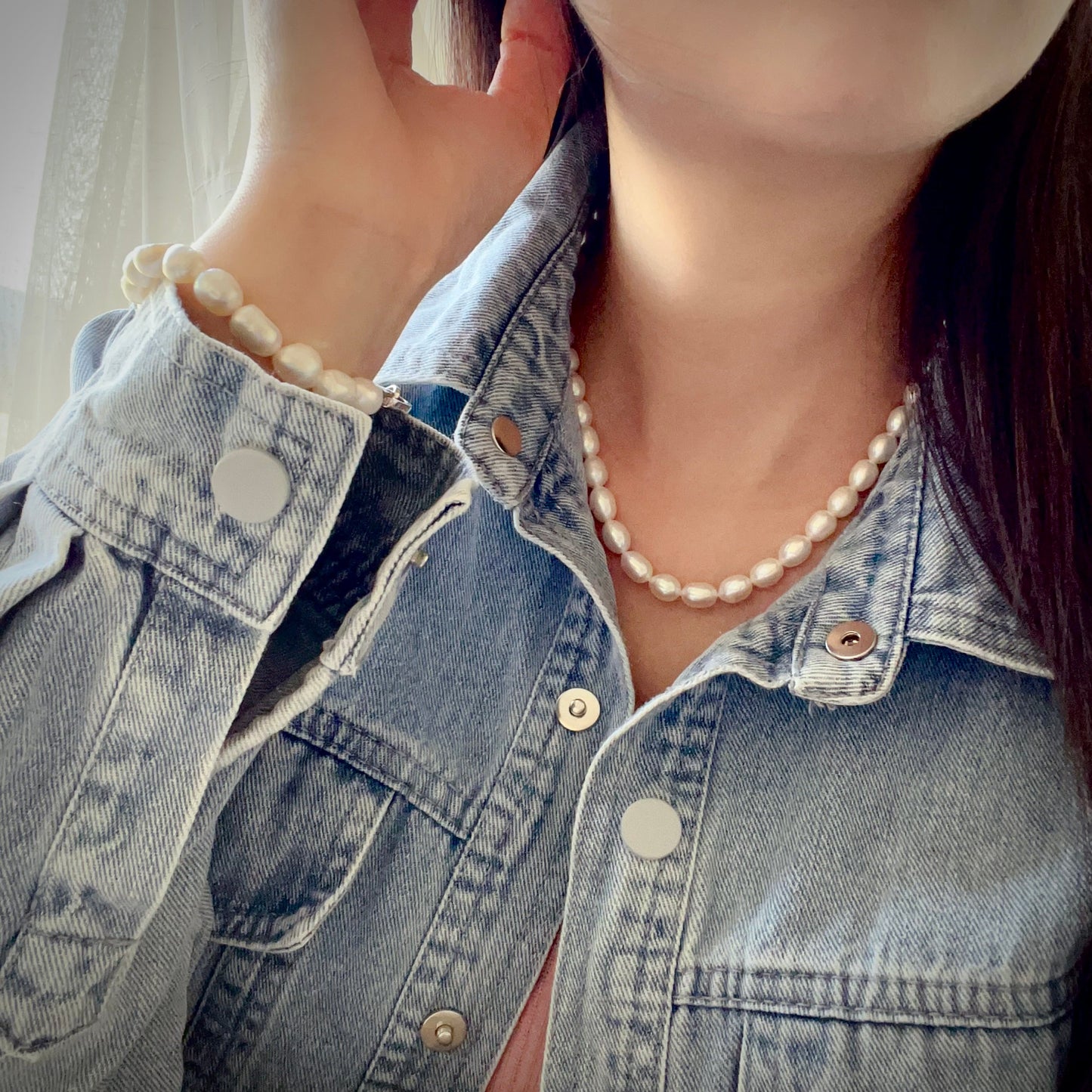 Timeless Classic Pearl Beaded Necklace | Best Luster Freshwater Pearl Natural Formed Beads With 925 Sterling Silver Clasp