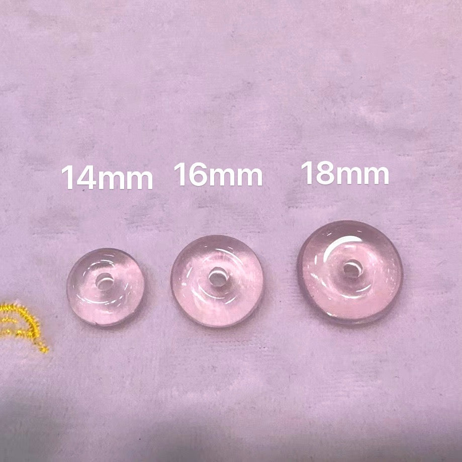 High-Quality Rose Quartz Amulet Charms For Diy Jewelry Project 14Mm 16Mm 18Mm