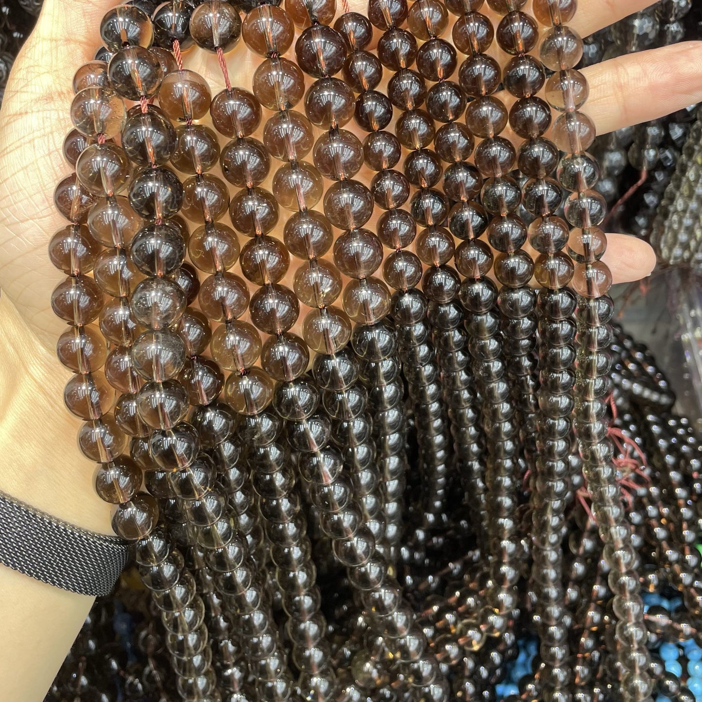 Natural Smoky Quartz Bead Strands 8-12Mm – Gemstone Rounds For Diy Jewelry Making