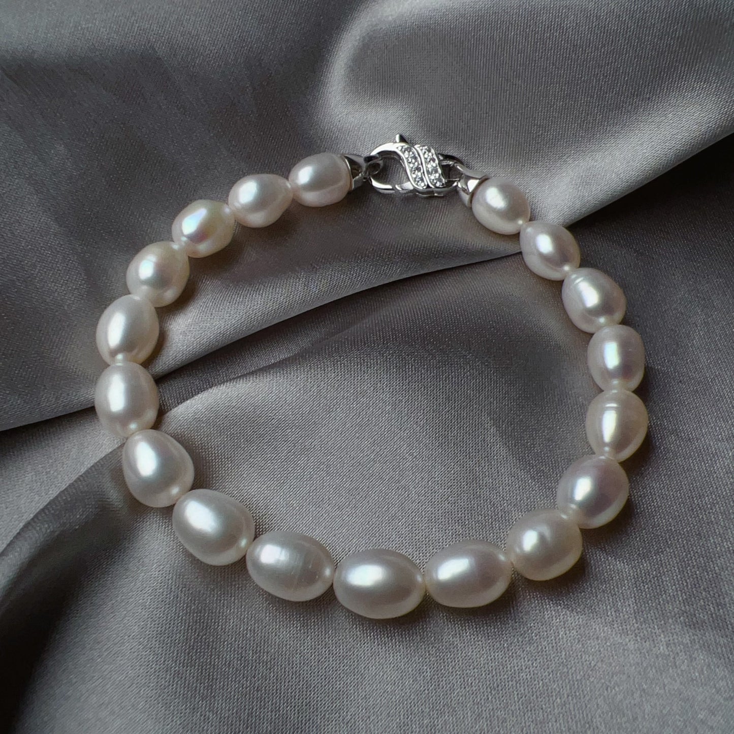 Classic Pearl Beaded Bracelet Best Luster Freshwater Pearl Natural Formed Beads With 925 Sterling Silver Lobster Clasp