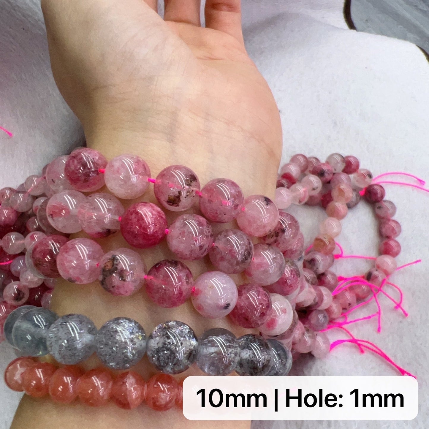 Best Quality In Strands 6Mm 8Mm 10Mm Natural Flower Rhodonite Round Bead For Diy Jewelry Project
