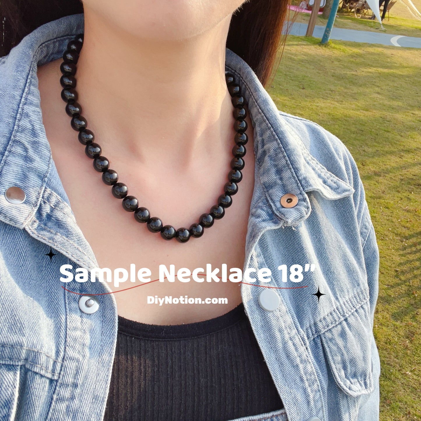 10Mm Top Grade Black Tourmaline Necklace | Handmade Reiki Healing Crystal Jewelry For Root Chakra | Remove Negativity