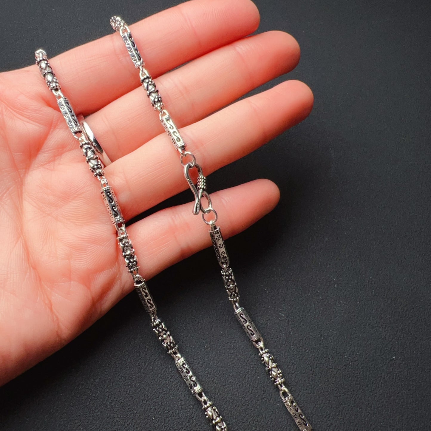 Men Women Fashion Jewelry – 925 Sterling Silver Vintage Necklace 17.1G