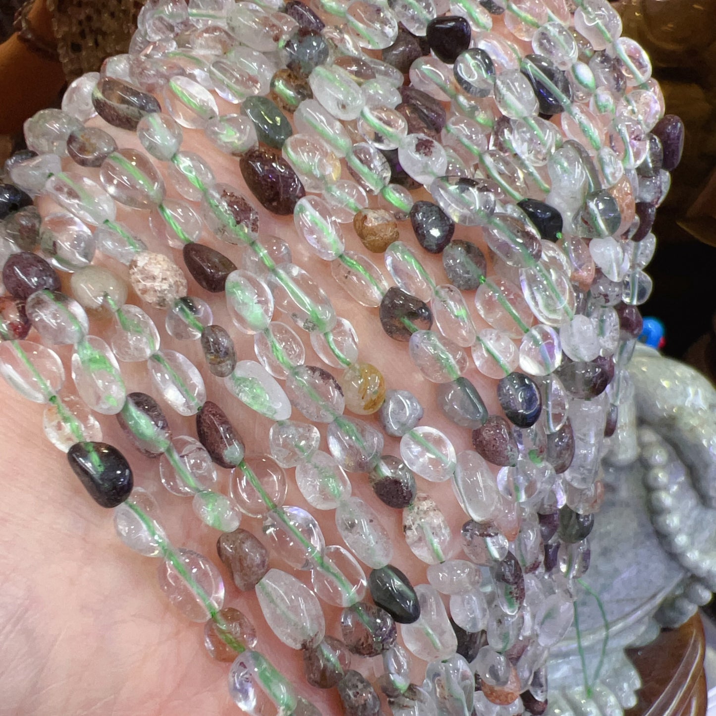 7X9Mm Natural Assorted Phantom Quartz Freeformed Bead Strands Diy Jewelry Findings Supplies