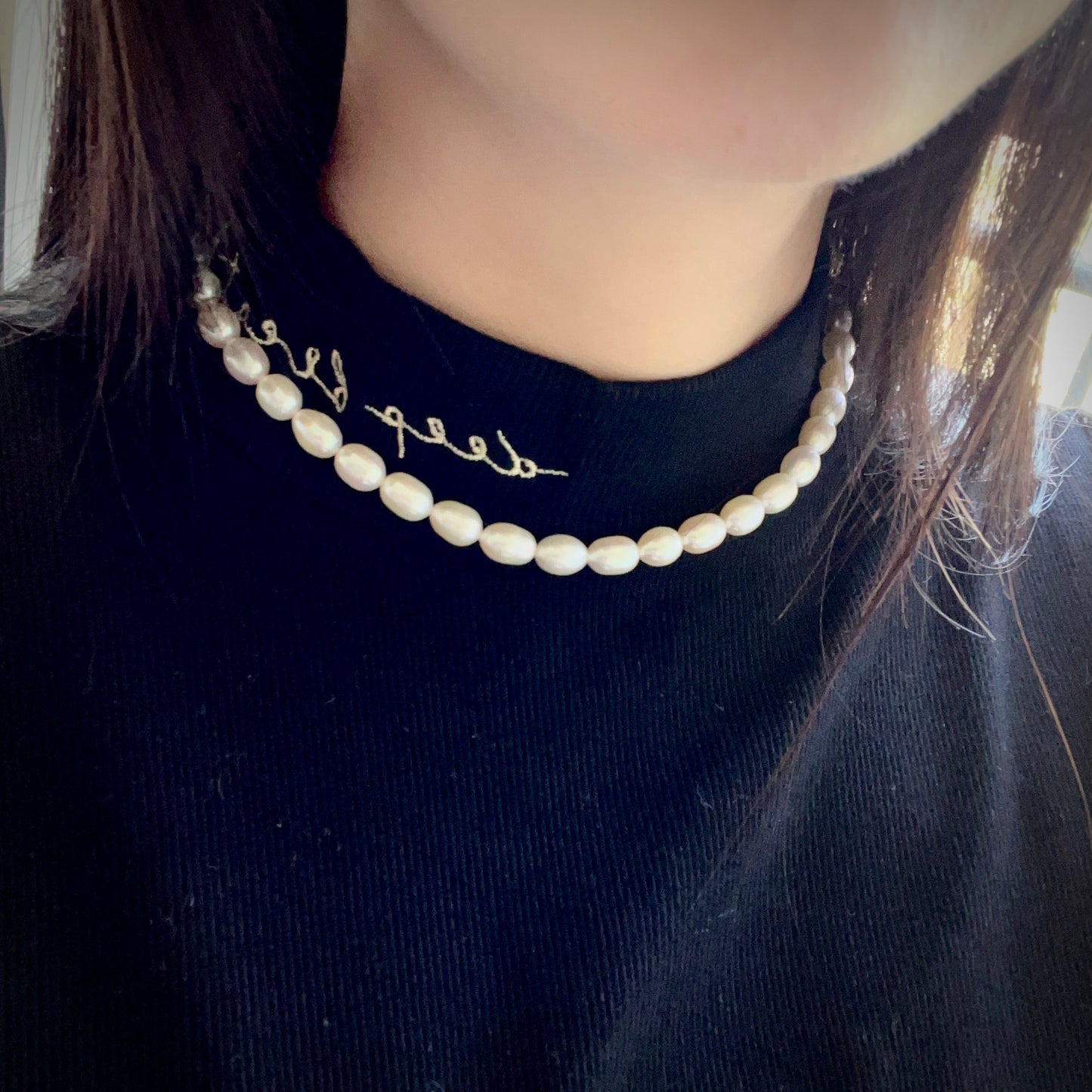 Timeless Classic Pearl Beaded Necklace | Best Luster Freshwater Pearl Natural Formed Beads With 925 Sterling Silver Clasp