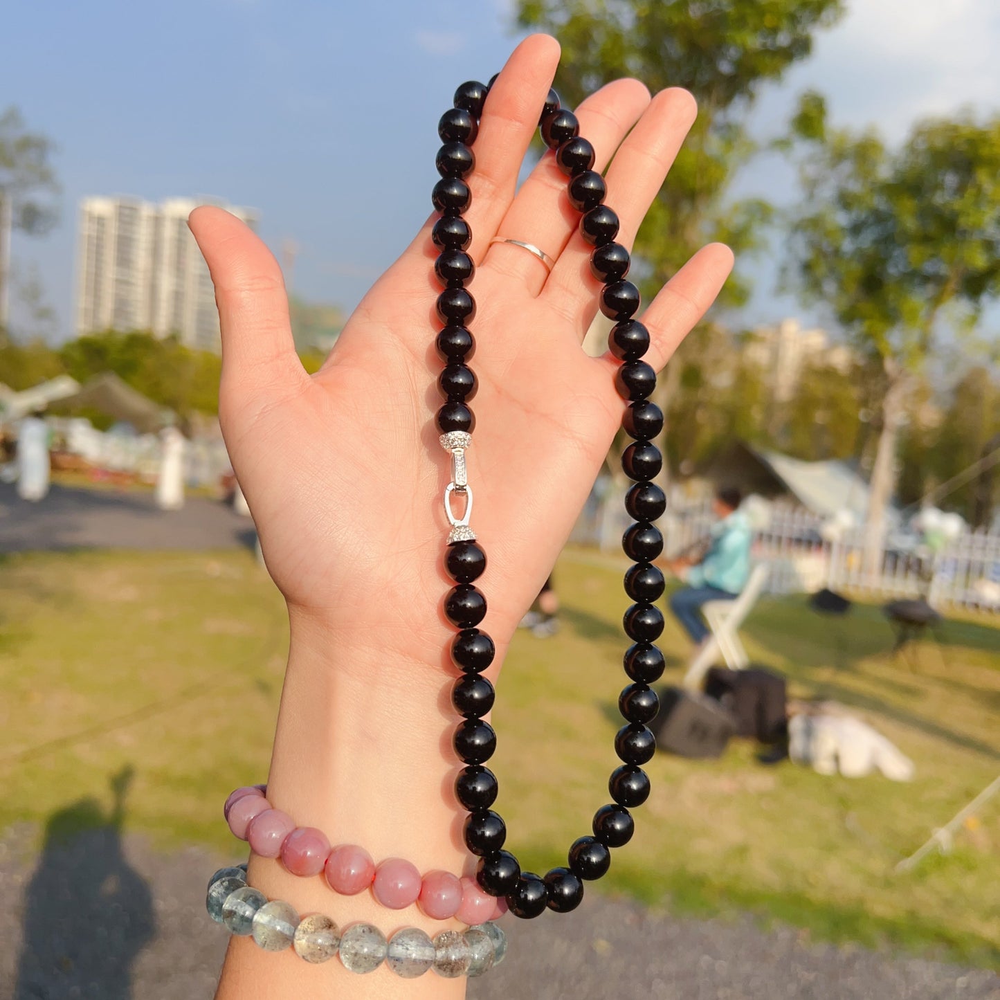 10Mm Top Grade Black Tourmaline Necklace | Handmade Reiki Healing Crystal Jewelry For Root Chakra | Remove Negativity