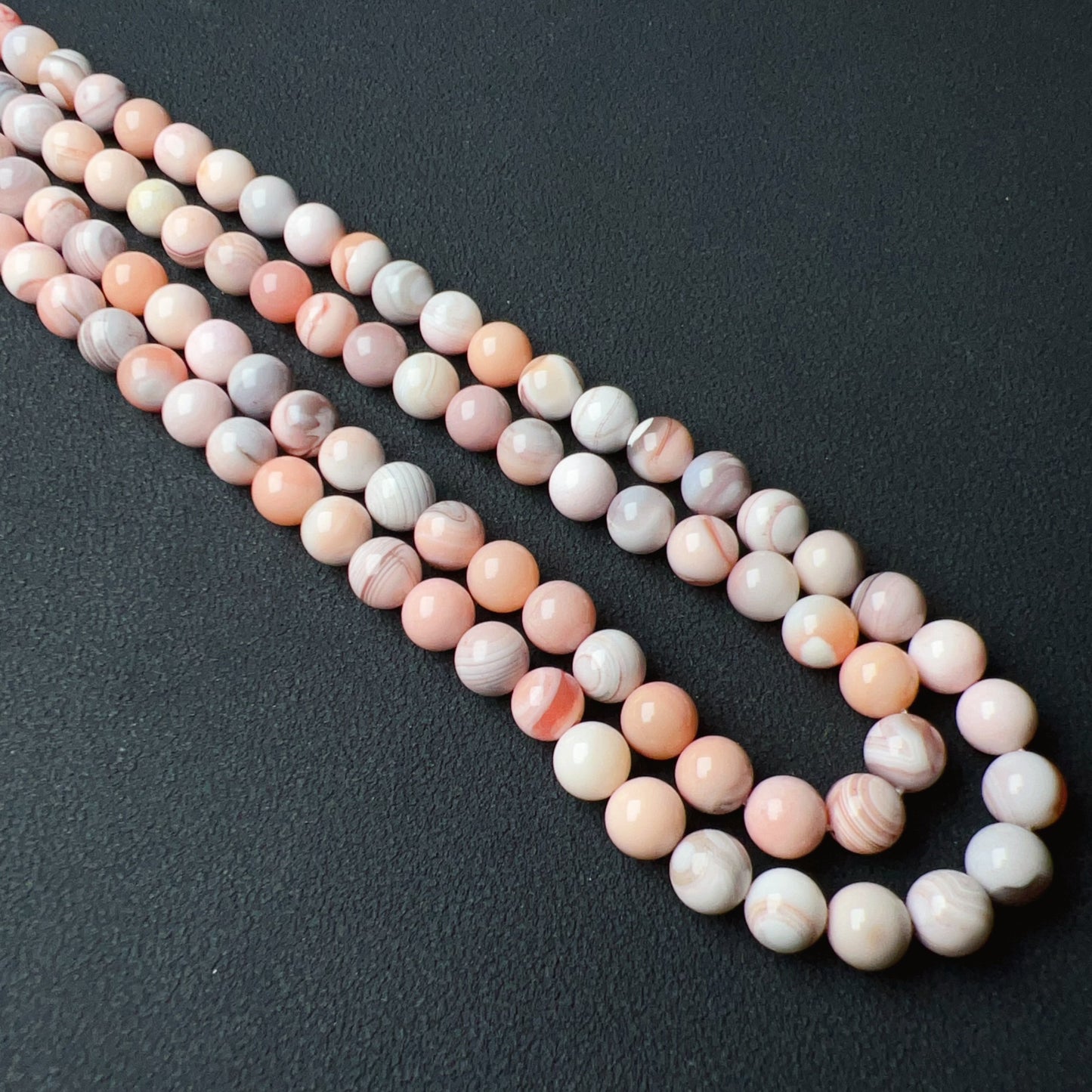 2 Strands – Rare 6Mm Natural Pink Botswana Agate Round Bead Strands For Diy Jewelry Project