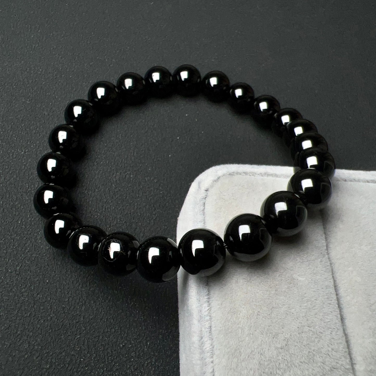 Premium Black Tourmaline Bracelet | Root Chakra 8Mm Healing Crystal | Negativity Protection Reiki Jewelry