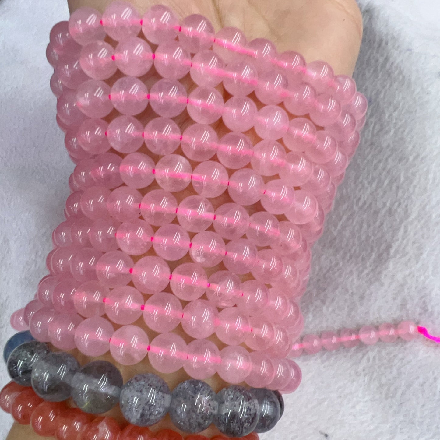 Best Quality In Strand 8Mm Natural Madagascar Rose Quartz Round Bead For Diy Jewelry Project