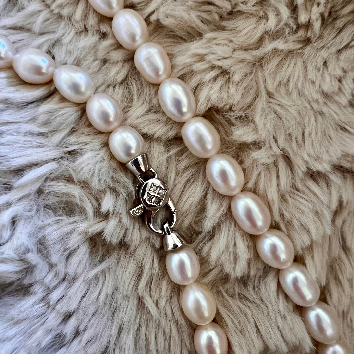 Timeless Classic Pearl Beaded Necklace | Best Luster Freshwater Pearl Natural Formed Beads With 925 Sterling Silver Clasp