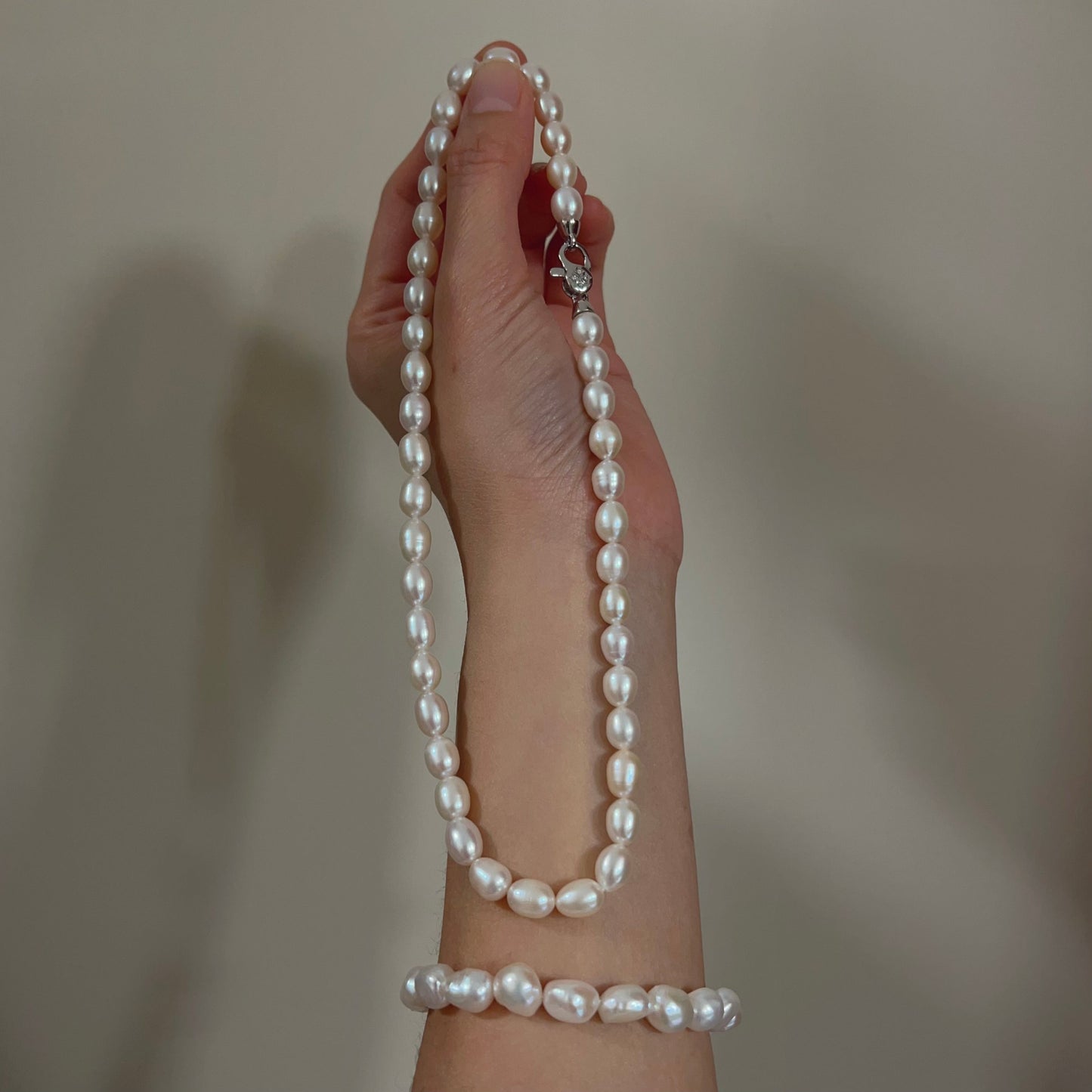 Timeless Classic Pearl Beaded Necklace | Best Luster Freshwater Pearl Natural Formed Beads With 925 Sterling Silver Clasp