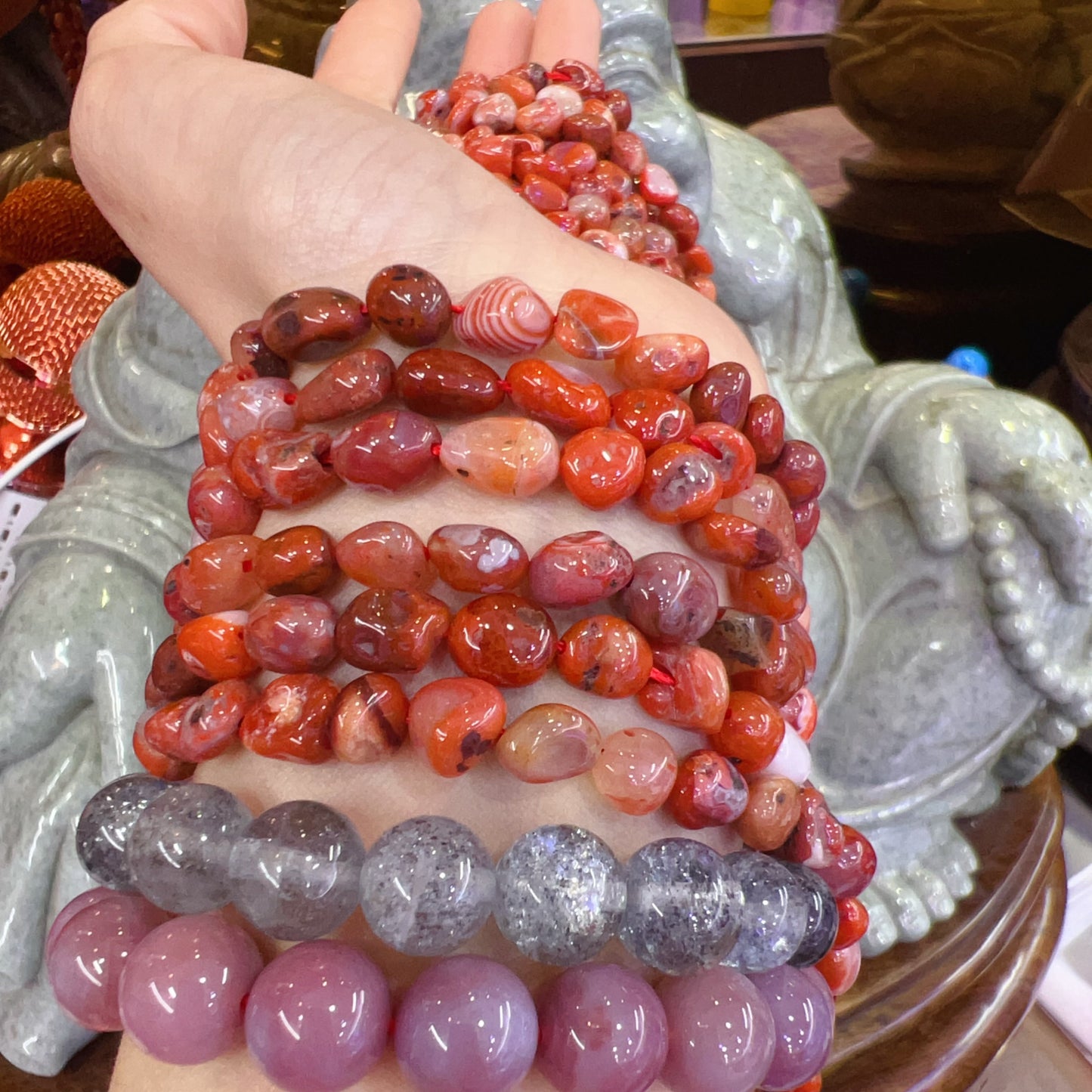 7.5×8.5Mm Natural Red Agate Free-Formed Bead Strands Diy Jewelry Project Supply