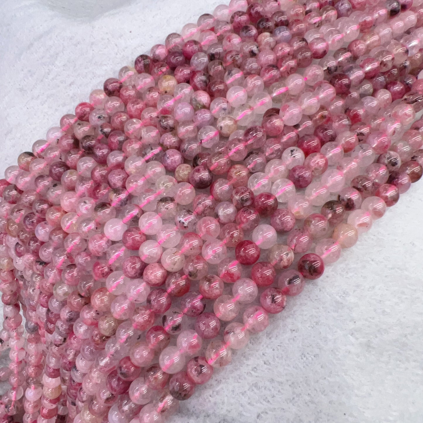 Best Quality In Strands 6Mm 8Mm 10Mm Natural Flower Rhodonite Round Bead For Diy Jewelry Project