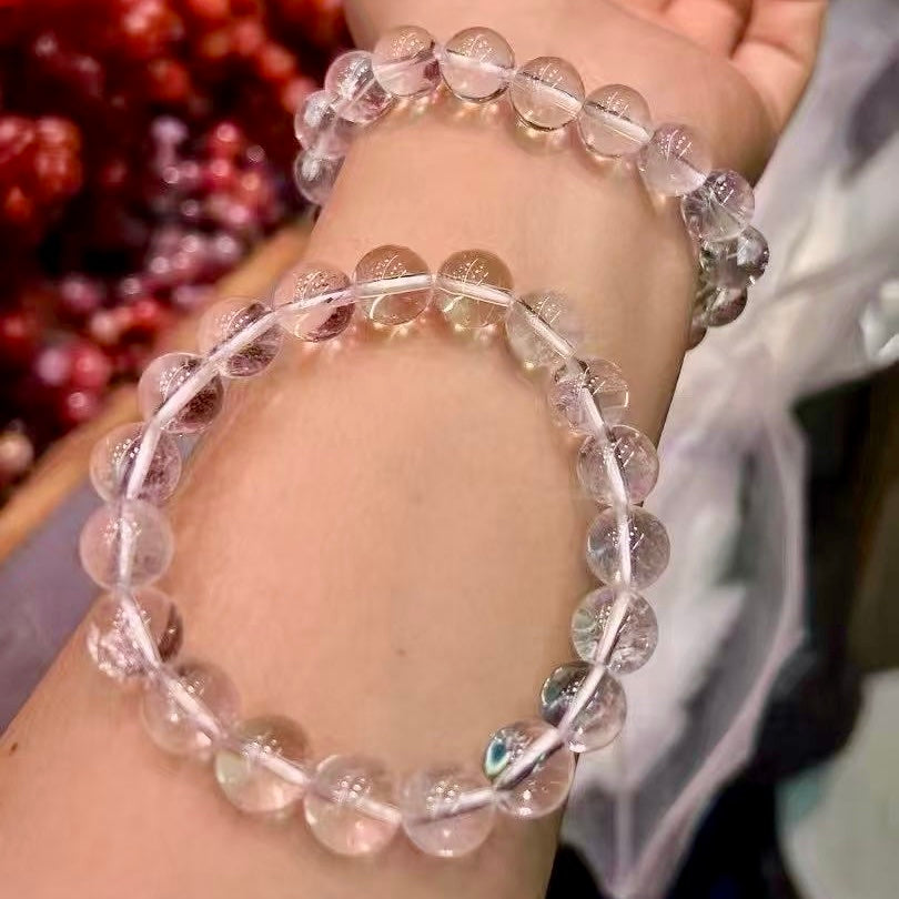 Clear Quartz Bracelet 10Mm+ Handmade Natural Crystal Healing Stone – Master Healer Energy