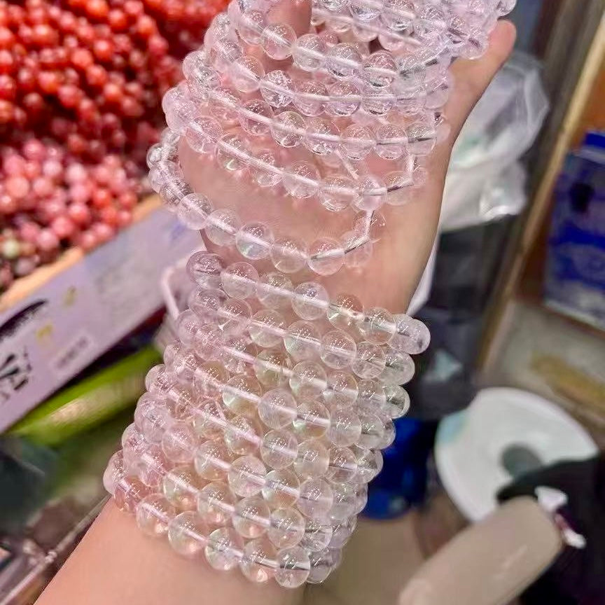 Clear Quartz Bracelet 10Mm+ Handmade Natural Crystal Healing Stone – Master Healer Energy