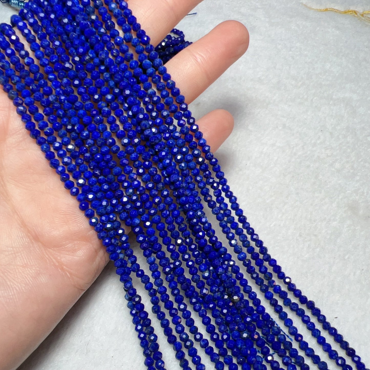 3Mm Small Beads Natural Lapis Lazuli Faceted Bead Strands Diy Jewelry Findings