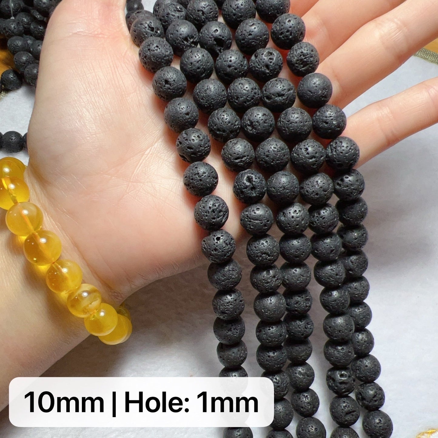 6Mm 8Mm 10Mm Natural Lava Rock Stone Volcanic Rock Round Bead Strands For Diy Jewelry Projects