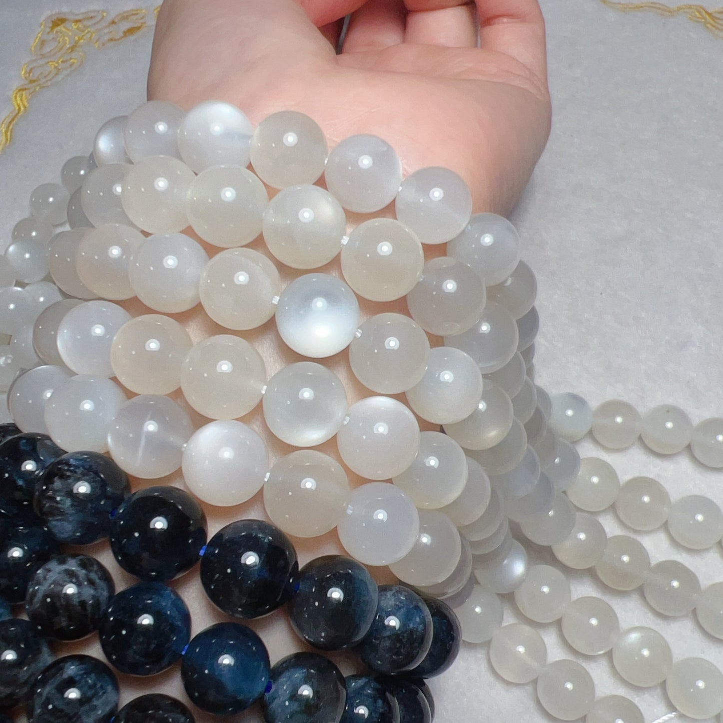 10Mm Natural High-Quality White Moonstone Round Bead Strands Diy Jewelry Supply