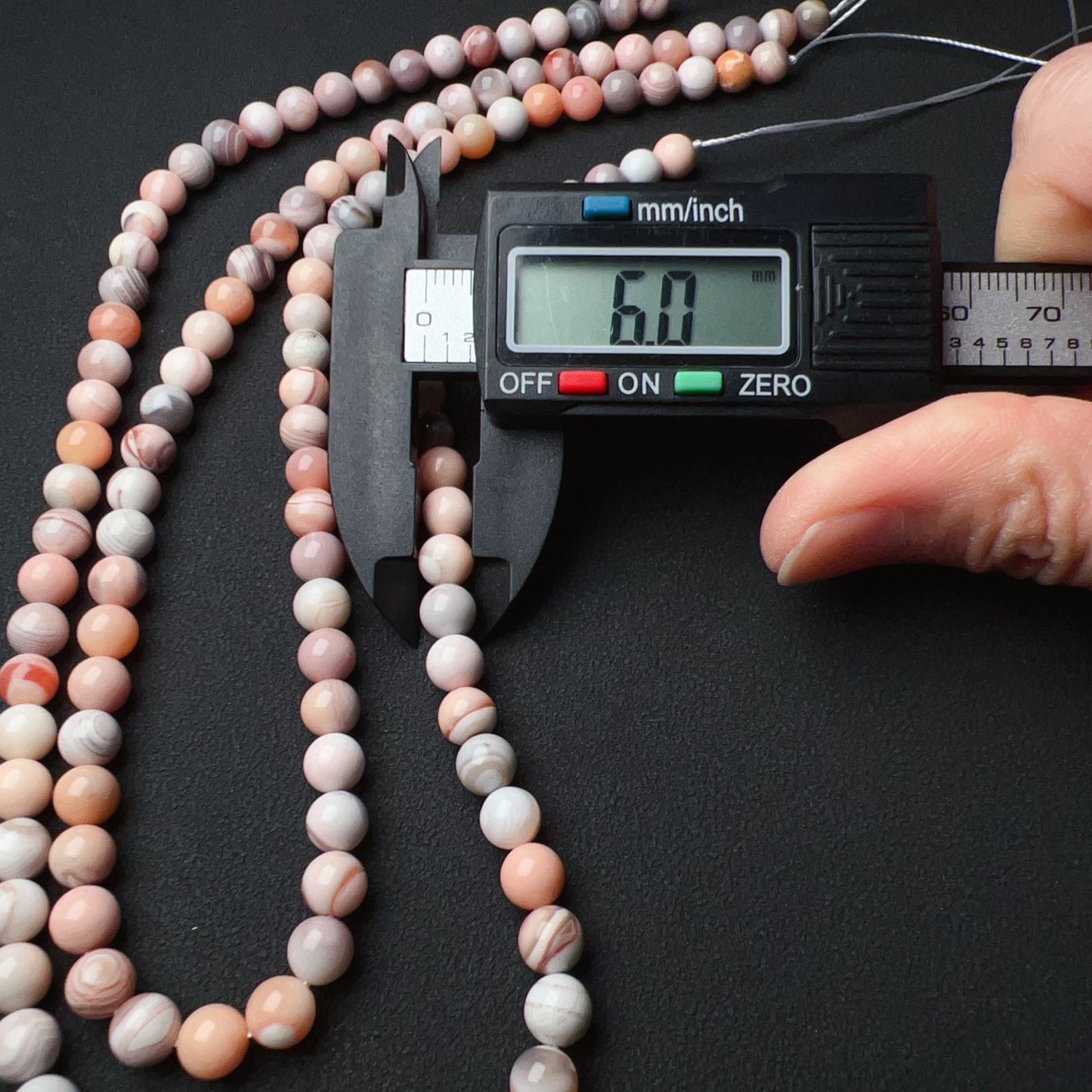 2 Strands – Rare 6Mm Natural Pink Botswana Agate Round Bead Strands For Diy Jewelry Project