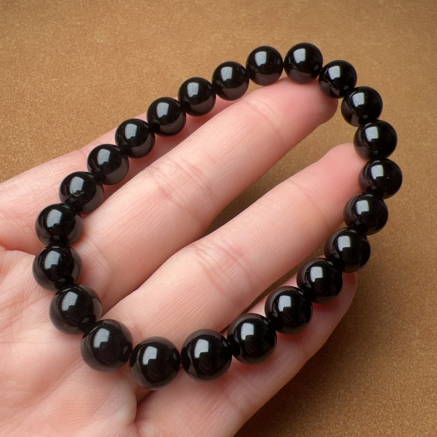 Premium Black Tourmaline Bracelet | Root Chakra 8Mm Healing Crystal | Negativity Protection Reiki Jewelry