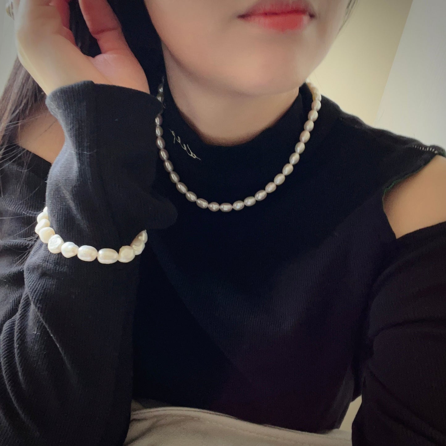 Timeless Classic Pearl Beaded Necklace | Best Luster Freshwater Pearl Natural Formed Beads With 925 Sterling Silver Clasp