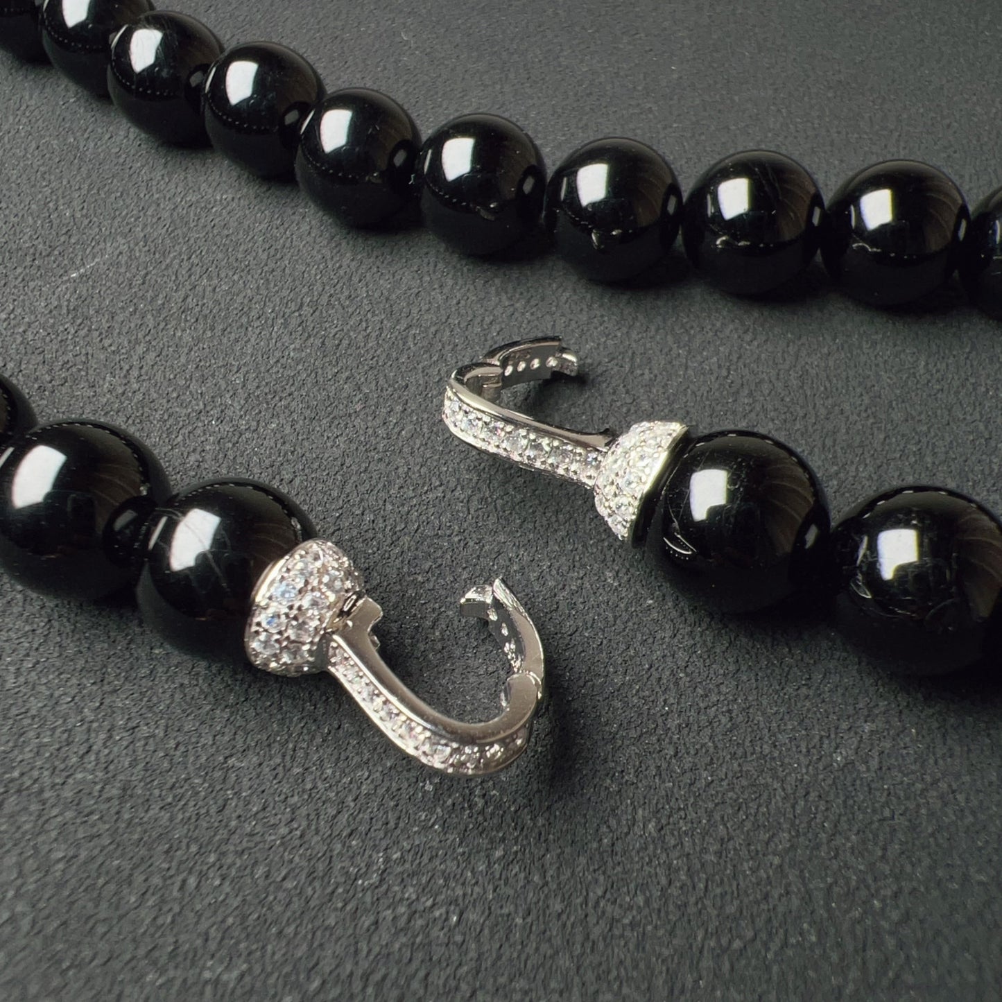 10Mm Top Grade Black Tourmaline Necklace | Handmade Reiki Healing Crystal Jewelry For Root Chakra | Remove Negativity