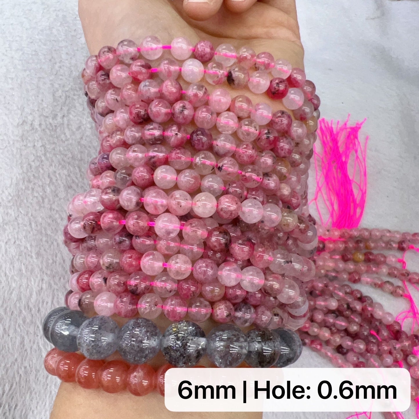 Best Quality In Strands 6Mm 8Mm 10Mm Natural Flower Rhodonite Round Bead For Diy Jewelry Project