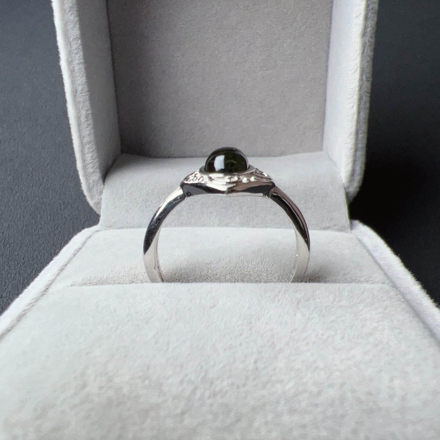 Custom-Made Moldavite Ring With 925 Sterling Silver Adjustable Style | Rare High-Frequency Heart Chakra Healing
