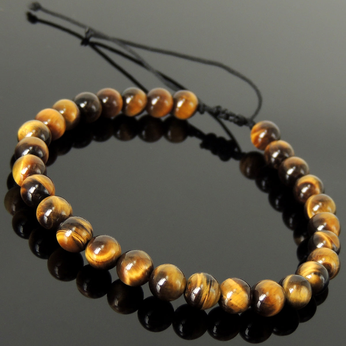 Brown Tiger’S Eye Beaded Bracelet Adjustable Style | Fashion Healing Stone Jewelry For Men Women | High Quality From South Africa