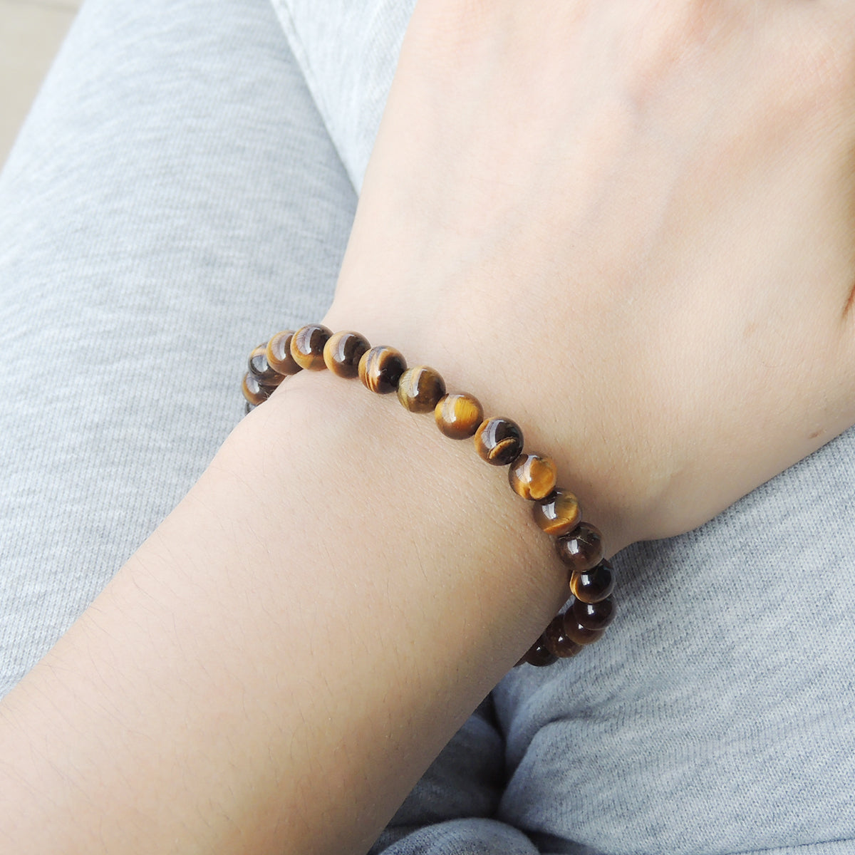 Brown Tiger’S Eye Beaded Bracelet Adjustable Style | Fashion Healing Stone Jewelry For Men Women | High Quality From South Africa