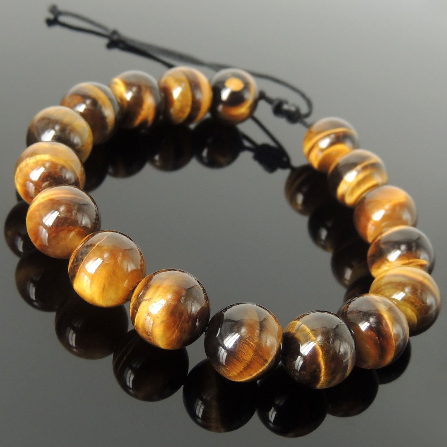 Brown Tiger’S Eye Beaded Bracelet Adjustable Style | Fashion Healing Stone Jewelry For Men Women | High Quality From South Africa