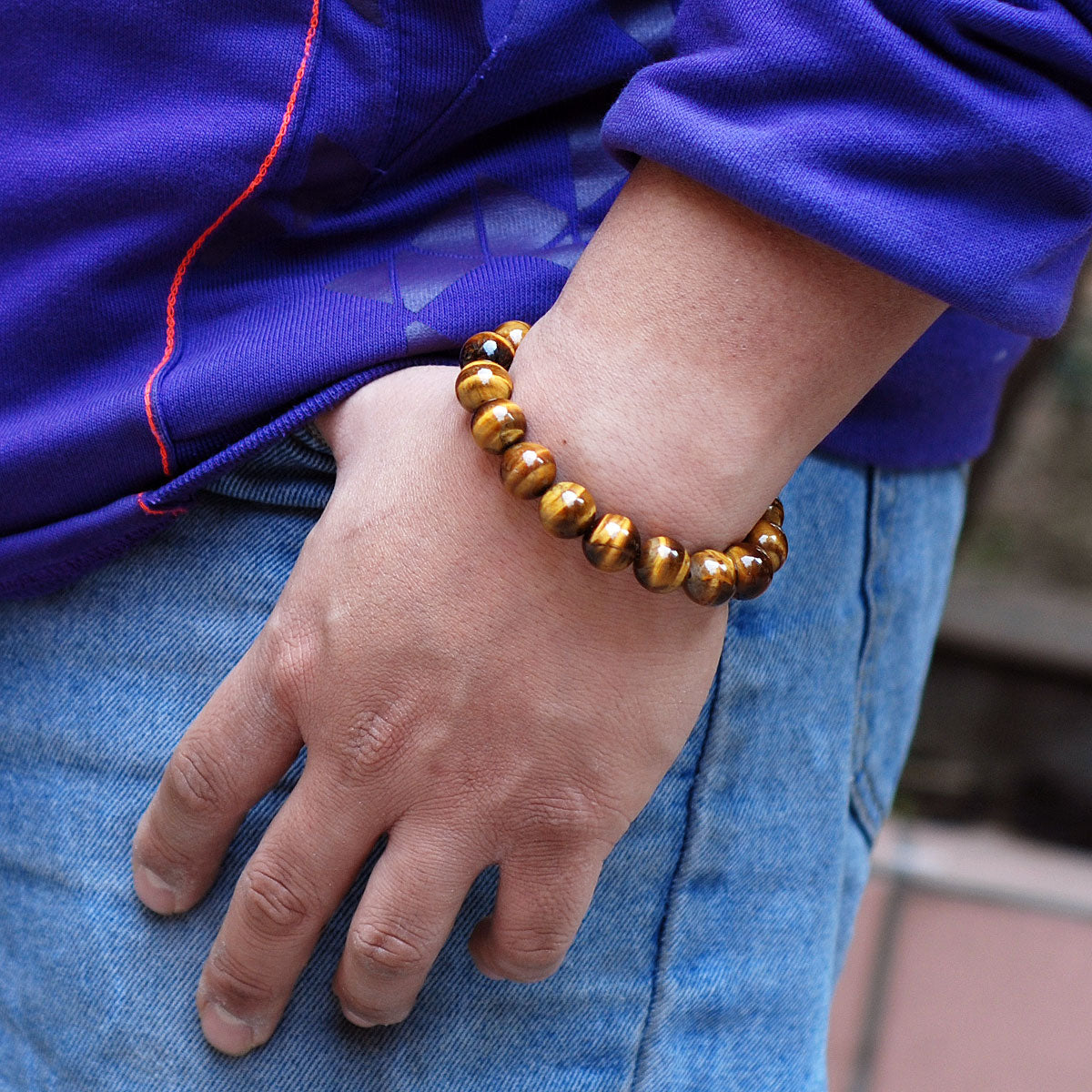 Brown Tiger’S Eye Beaded Bracelet Adjustable Style | Fashion Healing Stone Jewelry For Men Women | High Quality From South Africa