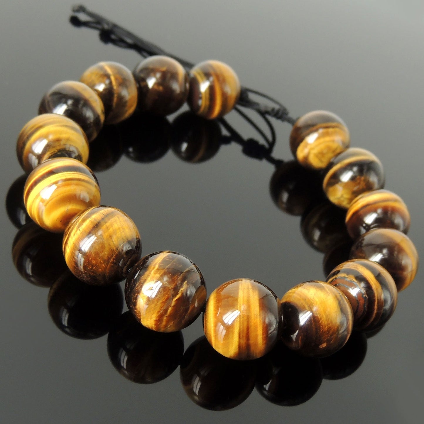 Brown Tiger’S Eye Beaded Bracelet Adjustable Style | Fashion Healing Stone Jewelry For Men Women | High Quality From South Africa