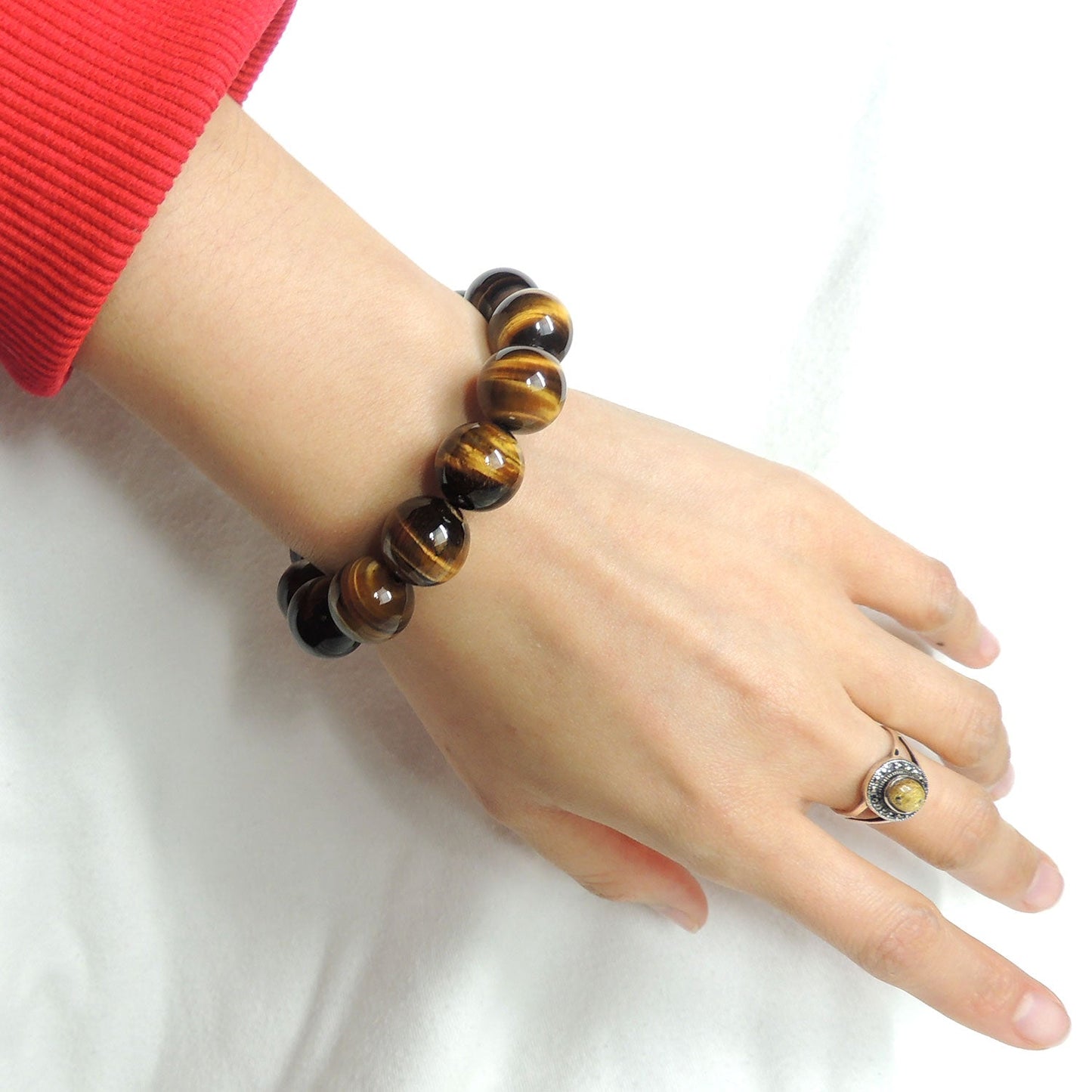 Brown Tiger’S Eye Beaded Bracelet Adjustable Style | Fashion Healing Stone Jewelry For Men Women | High Quality From South Africa