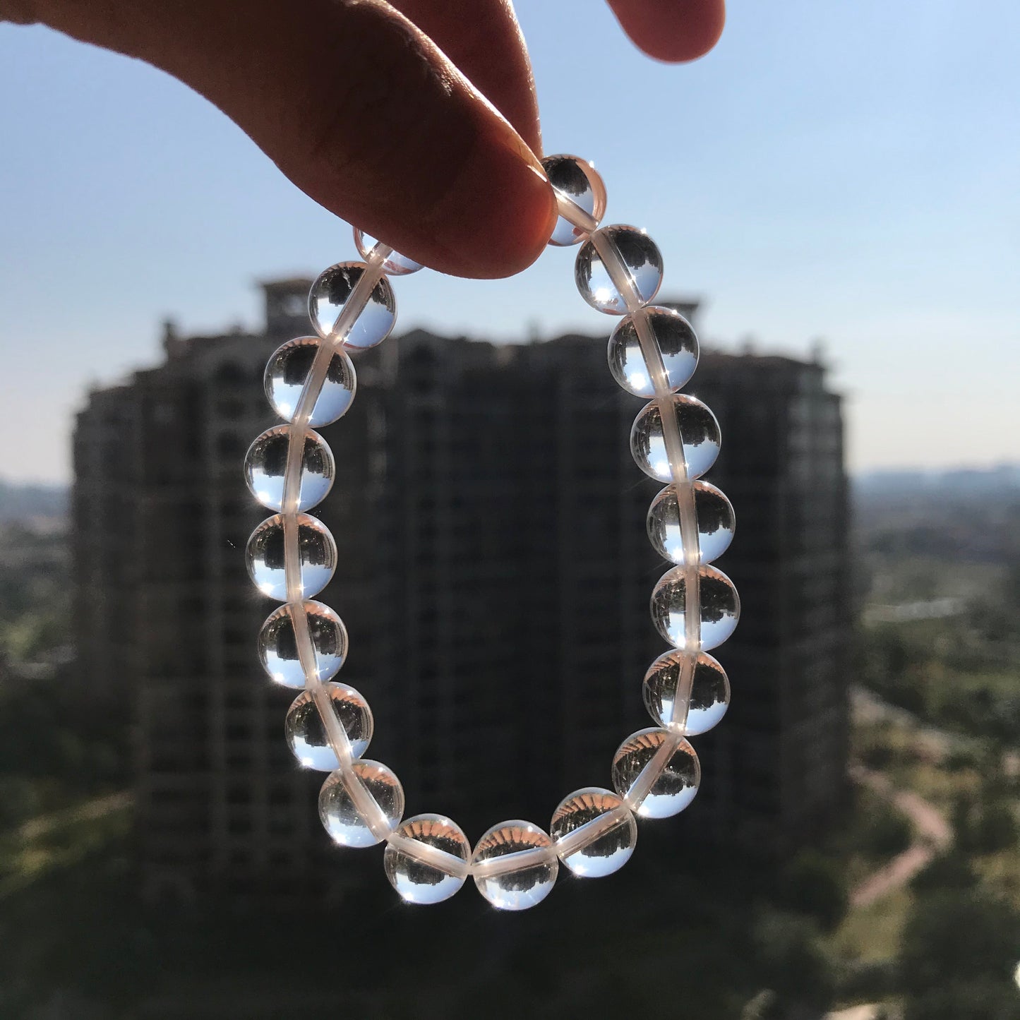 Premium Handmade Natural Clear Quartz Bracelet | 10Mm Beads | Healing Stone For Crown Chakra Meditation And Energy Balance