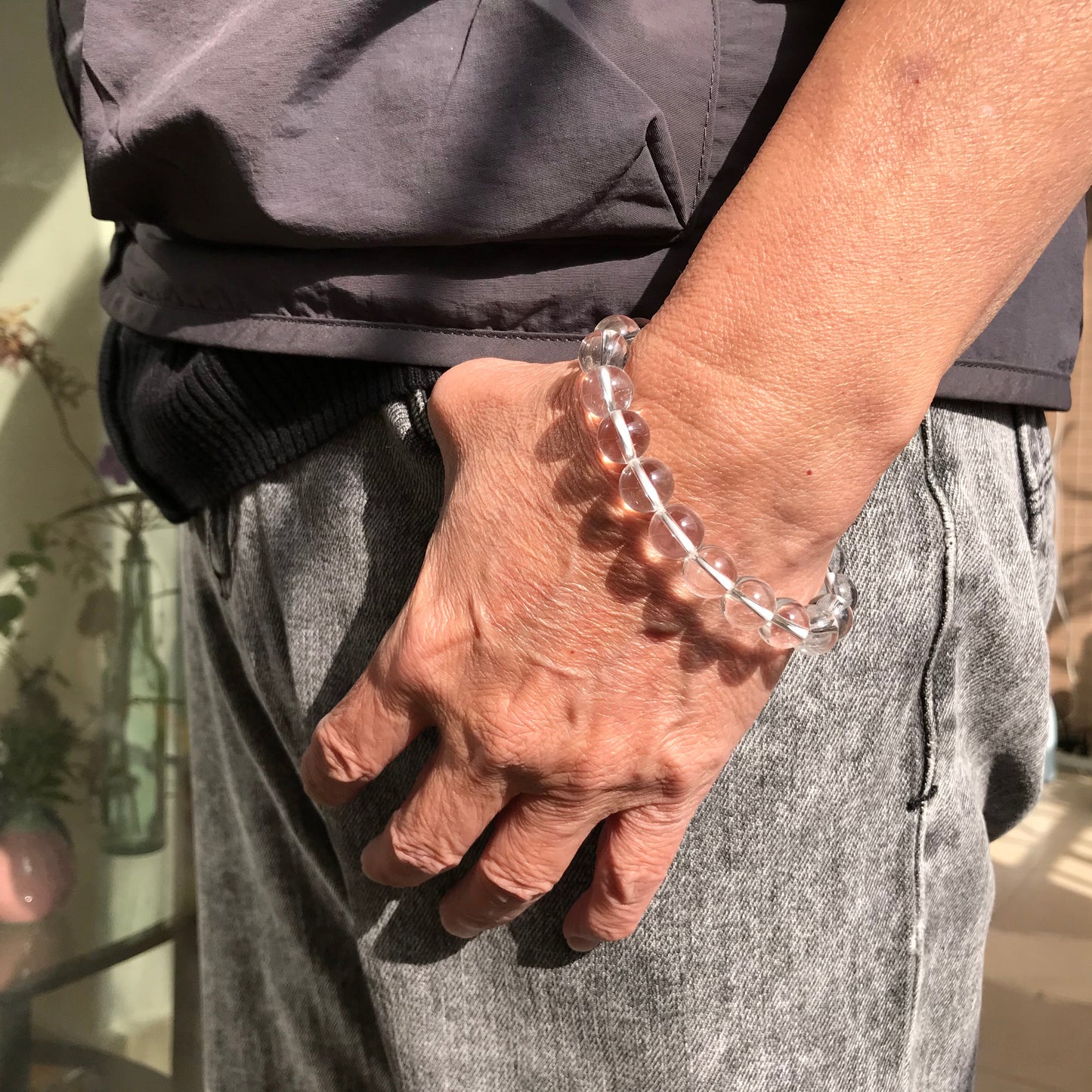 Premium Handmade Natural Clear Quartz Bracelet | 10Mm Beads | Healing Stone For Crown Chakra Meditation And Energy Balance