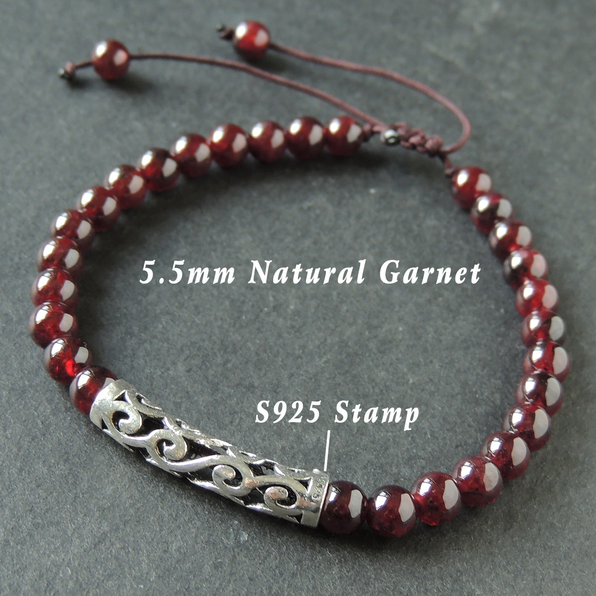 Handmade Lucky Red Garnet Bracelet With Sterling Silver Charm – Protection & Positivity Jewelry For Base Chakra