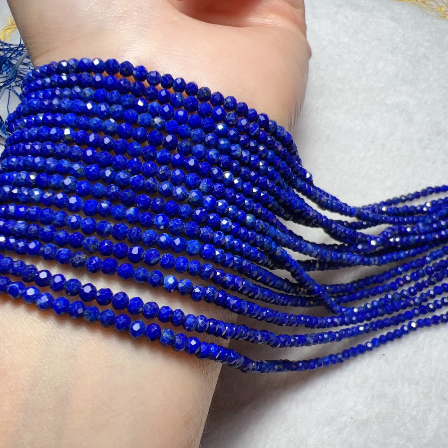 3Mm Small Beads Natural Lapis Lazuli Faceted Bead Strands Diy Jewelry Findings
