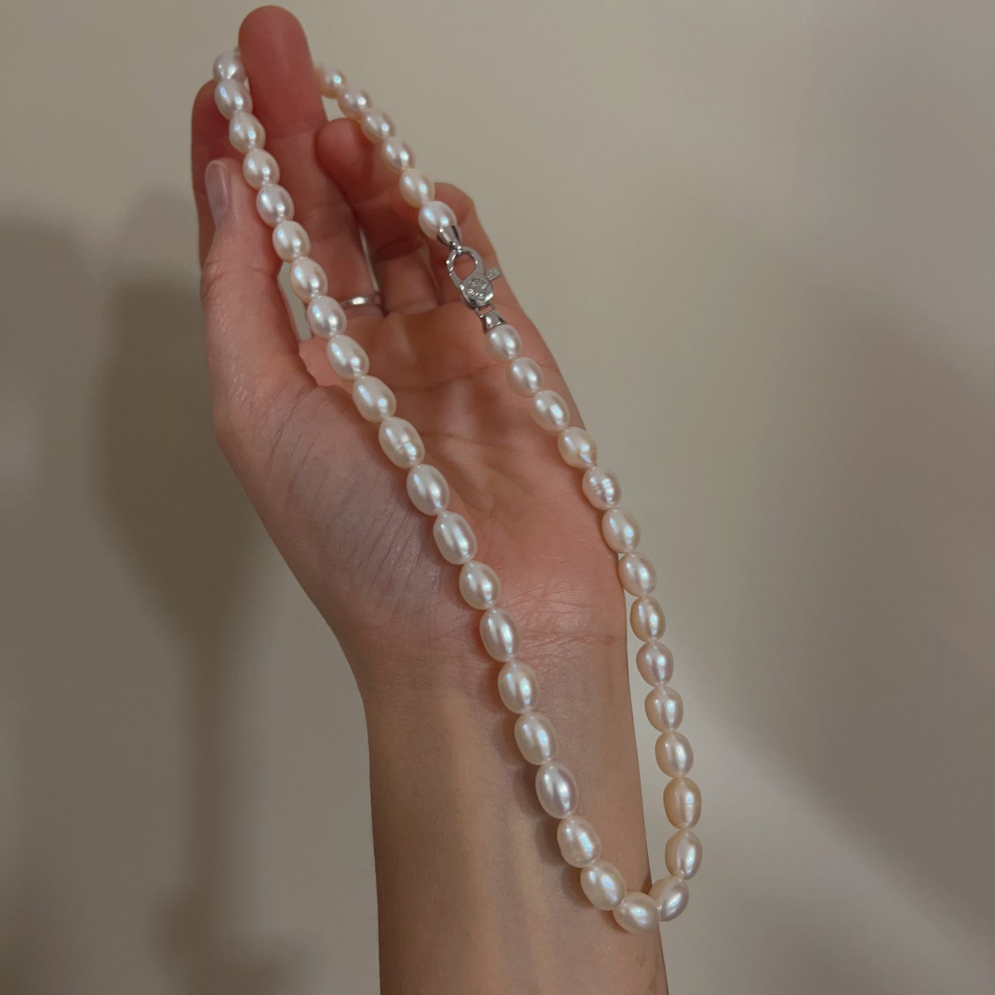 Timeless Classic Pearl Beaded Necklace | Best Luster Freshwater Pearl Natural Formed Beads With 925 Sterling Silver Clasp