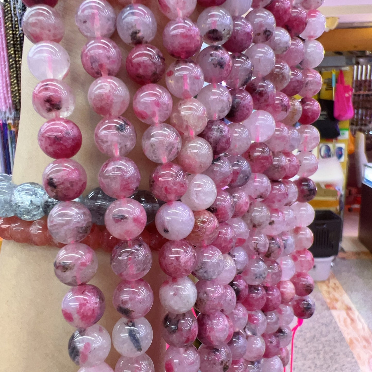 Best Quality In Strands 6Mm 8Mm 10Mm Natural Flower Rhodonite Round Bead For Diy Jewelry Project