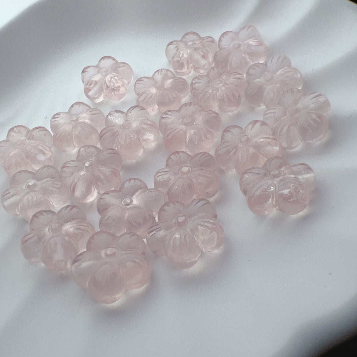 Beautiful Jewelry Accessory – High-Quality Rose Quartz Sakura Flower Bead Charms For Diy Jewelry Project