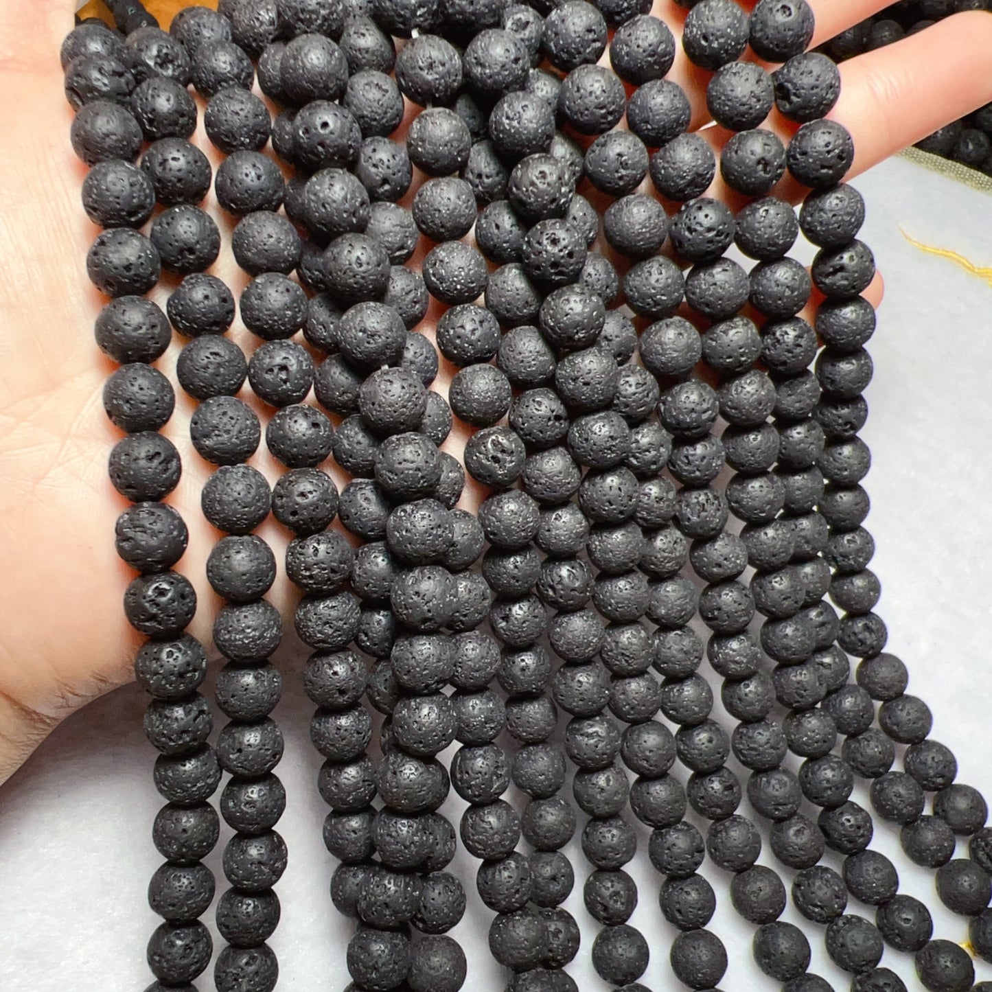 6Mm 8Mm 10Mm Natural Lava Rock Stone Volcanic Rock Round Bead Strands For Diy Jewelry Projects