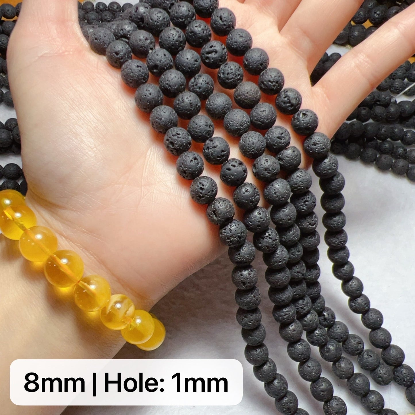 6Mm 8Mm 10Mm Natural Lava Rock Stone Volcanic Rock Round Bead Strands For Diy Jewelry Projects