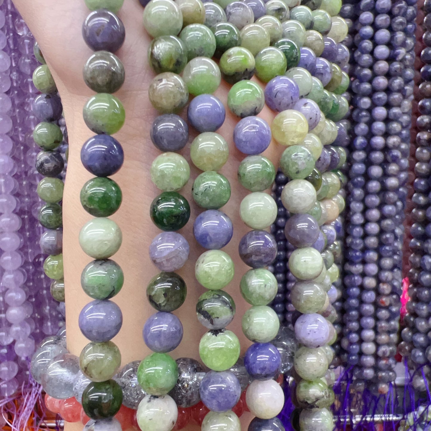 8Mm Natural Assorted Tanzanite Round Bead Strands For Diy Jewelry Project