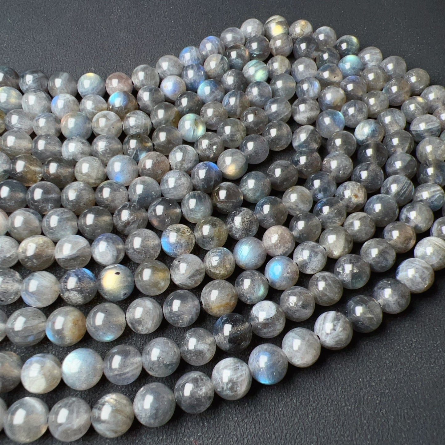 8Mm Natural Assorted Flash Labradorite Round Bead Strands For Diy Jewelry Project