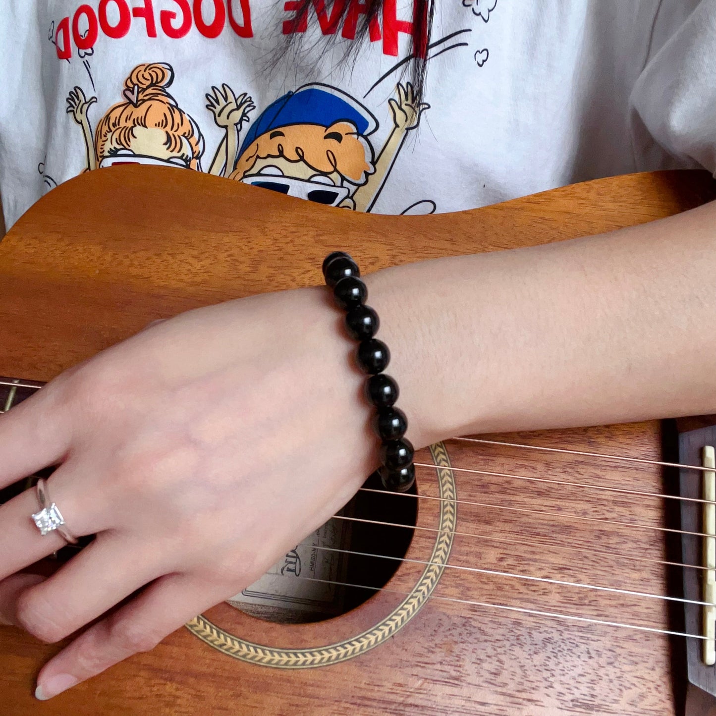 Premium Black Tourmaline Bracelet | Root Chakra 8Mm Healing Crystal | Negativity Protection Reiki Jewelry